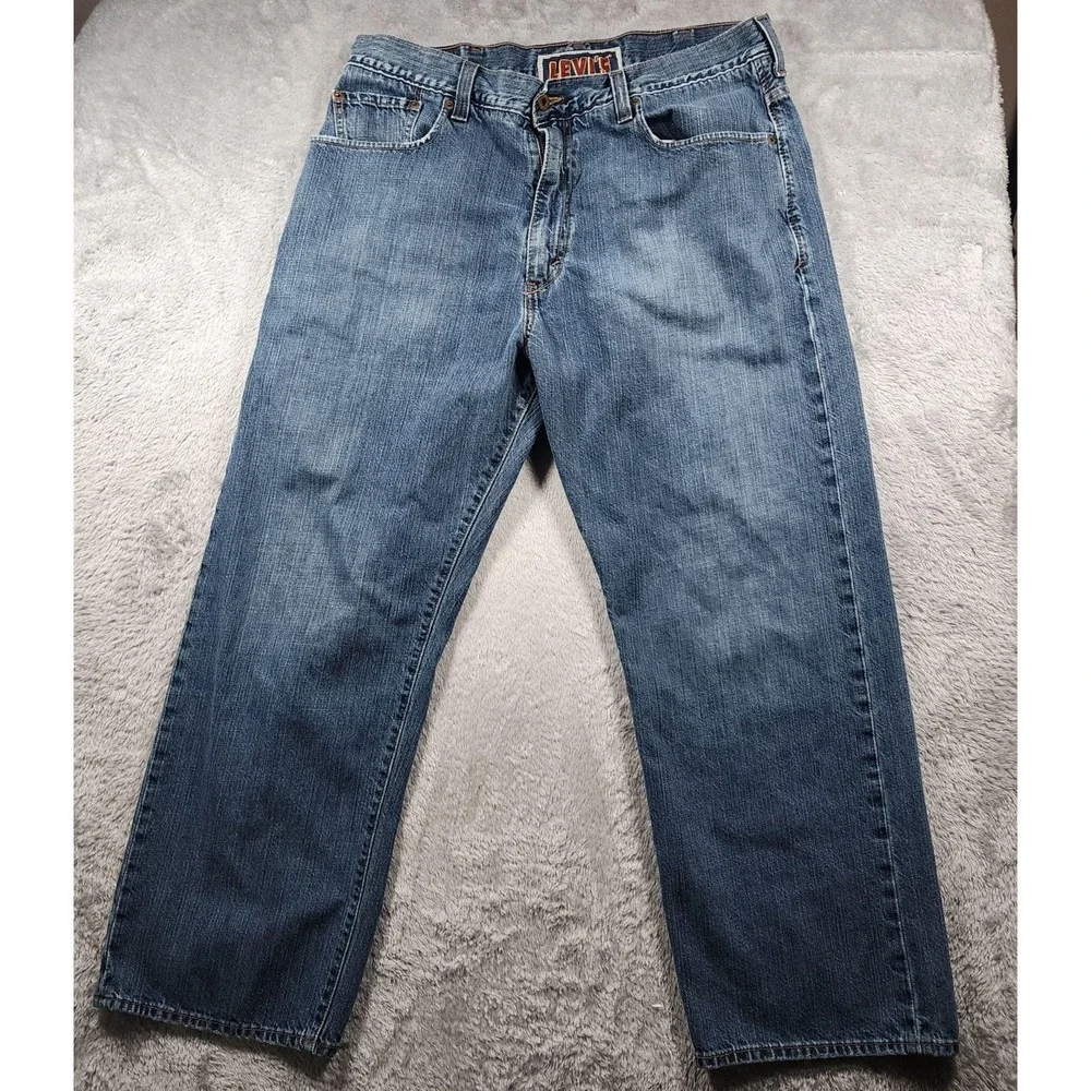 Levis 569 Jeans Mens 38x30 (Fits 36x29) Medium Wash Relaxed Straight Fit Denim